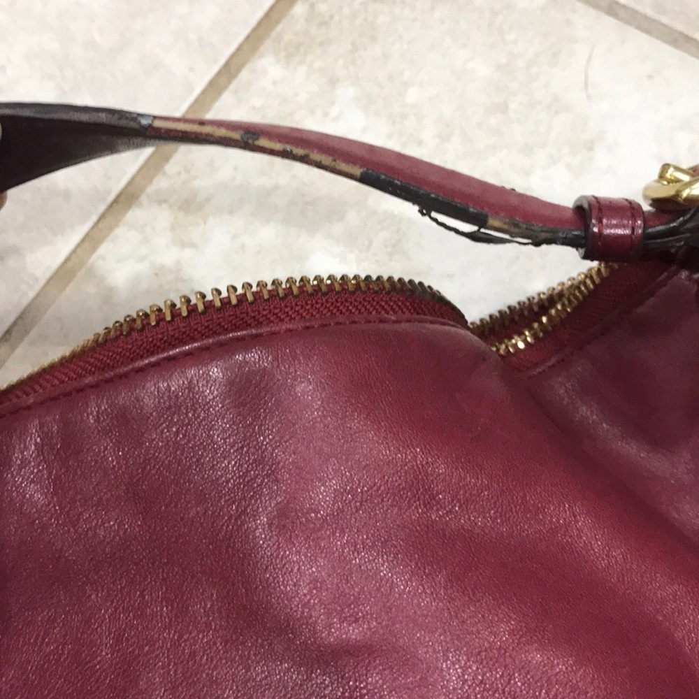 Coach Burgundy Crossbody Hobo Bag - Picture 7 of 7